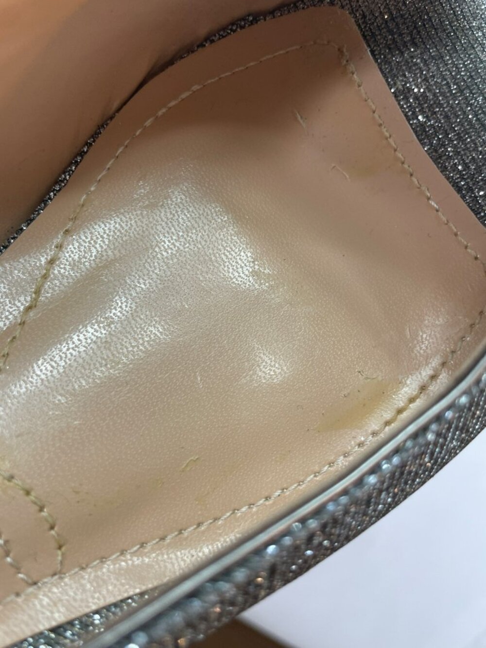 J. Renee Jenvey Silver Metallic Sling Back Sandals Sz 10WW MSRP$110 DEFECT NEW - Picture 11 of 12